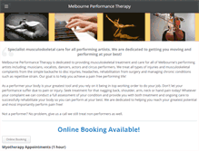 Tablet Screenshot of melbourneperformancetherapy.com